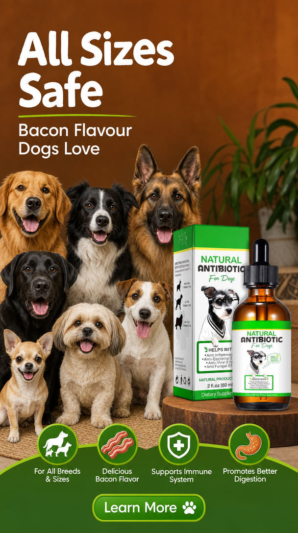 Tailuxe Daily Wellness Drops for Dogs (60ml) | Herbal Immune & Skin Support Supplement | Bacon Flavour